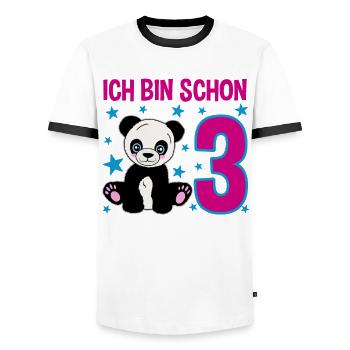 Three years of panda fun - Men's Ringer Shirt - white/black - Front - AI Model Female 172 light (172cm) & AI Model Male 178 dark (178cm)