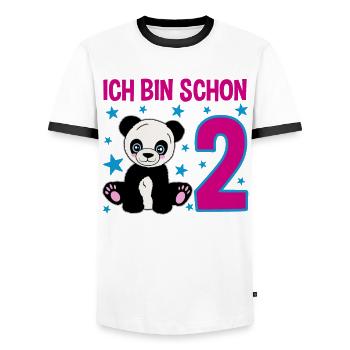 Panda Miracle - Deux ans de bonheur - T-shirt contrasté Homme - blanc/noir - Devant - AI Model Female 172 light (172cm) & AI Model Male 178 dark (178cm)