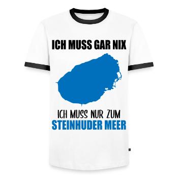 Just have to go to the Steinhuder Meer - Men's Ringer Shirt - white/black - Front - AI Model Female 172 light (172cm) & AI Model Male 178 dark (178cm)