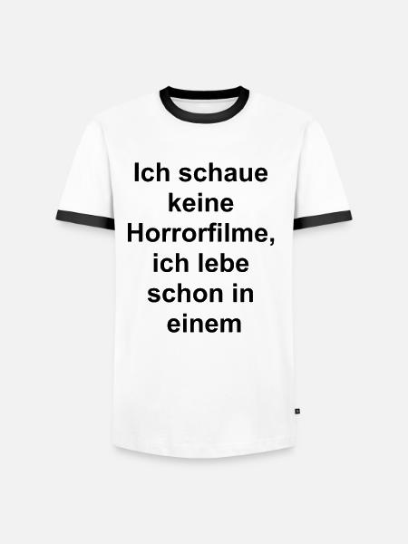 Gruseliger Kuscheldecke - Männer Kontrast-T-Shirt - Weiß/Schwarz