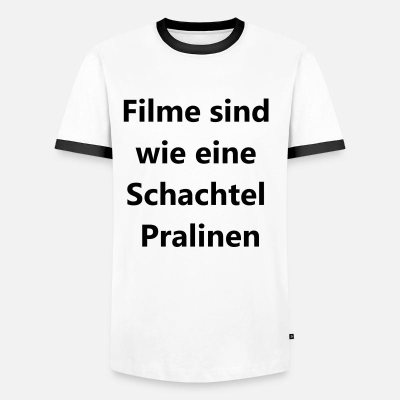 Filmabend Geschenk - Männer Kontrast-T-Shirt - Weiß/Schwarz