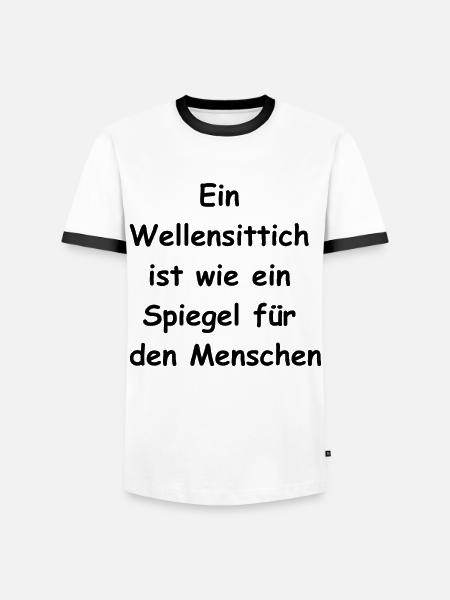 Cadeau de perruche - T-shirt contrasté Homme - blanc/noir