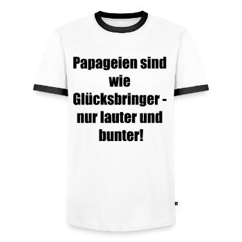 Colorful Bird Gift - Men's Ringer Shirt - white/black - Front - AI Model Female 172 light (172cm) & AI Model Male 178 dark (178cm)