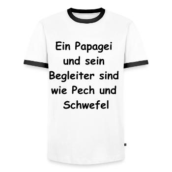 BFF Gift - Men's Ringer Shirt - white/black - Front - AI Model Female 172 light (172cm) & AI Model Male 178 dark (178cm)