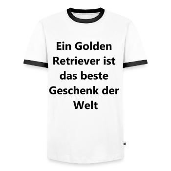Cadeau personnalisé pour les amoureux des chiens - T-shirt contrasté Homme - blanc/noir - Devant - AI Model Female 172 light (172cm) & AI Model Male 178 dark (178cm)