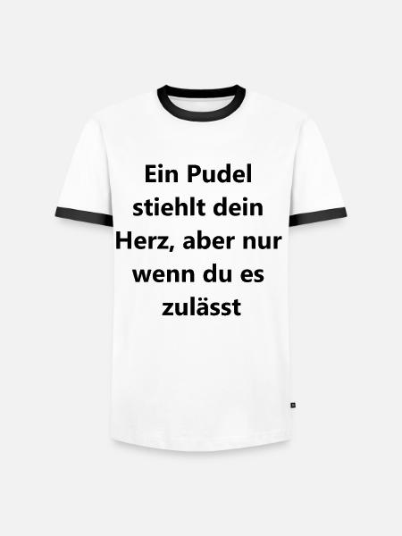 Cute Poodle Heart Gift - Men's Ringer Shirt - white/black