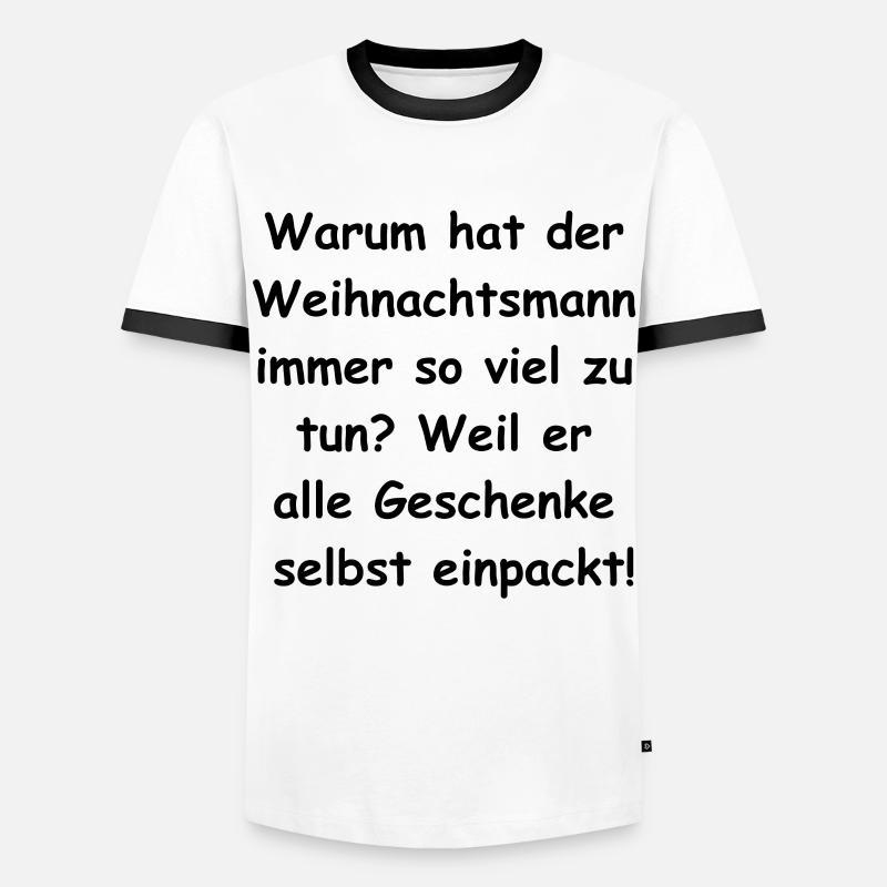 Geschenkverpackungs-Chaos - Männer Kontrast-T-Shirt - Weiß/Schwarz
