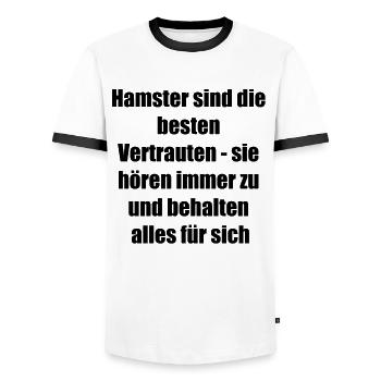 Funny Gift Set - Men's Ringer Shirt - white/black - Front - AI Model Female 172 light (172cm) & AI Model Male 178 dark (178cm)