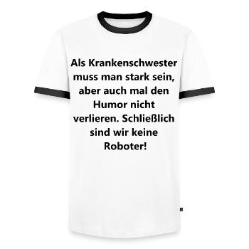 Not all superheroes wear capes - Men's Ringer Shirt - white/black - Front - AI Model Female 172 light (172cm) & AI Model Male 178 dark (178cm)