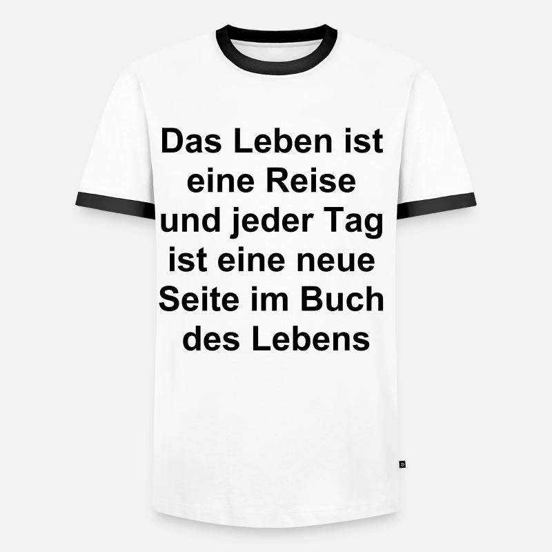 Lebensreise Geschenk - Männer Kontrast-T-Shirt - Weiß/Schwarz