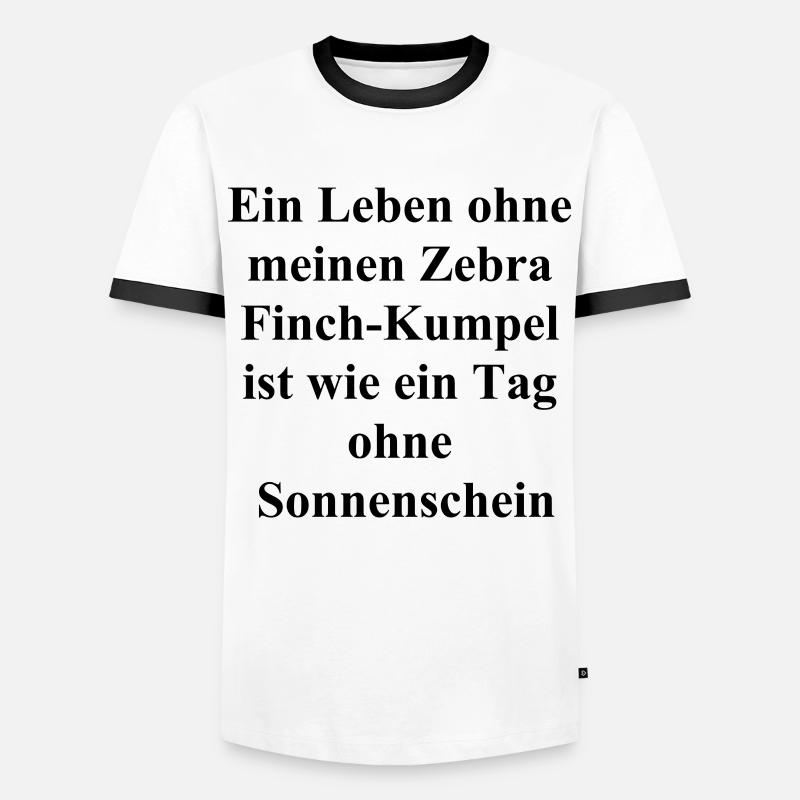 Zebra Finch Partner Geschenk - Männer Kontrast-T-Shirt - Weiß/Schwarz