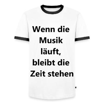 Cadeau intemporel - T-shirt contrasté Homme - blanc/noir - Devant - AI Model Female 172 light (172cm) & AI Model Male 178 dark (178cm)
