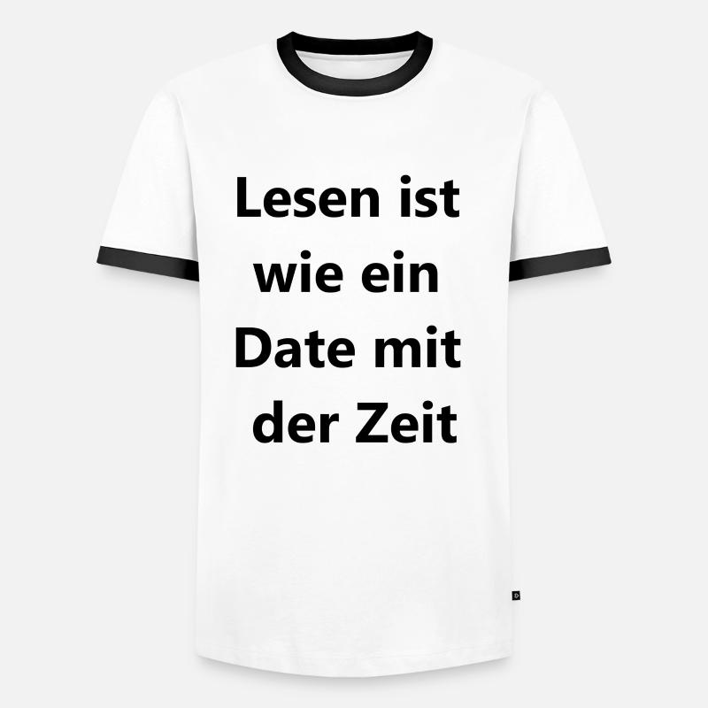 Leseabend Geschenk - Männer Kontrast-T-Shirt - Weiß/Schwarz