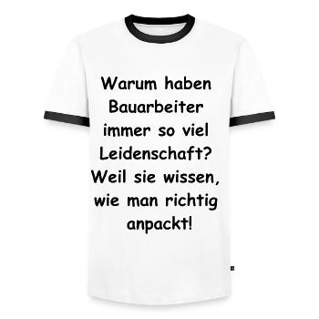 Cadeau pour les travailleurs de la construction - T-shirt contrasté Homme - blanc/noir - Devant - AI Model Female 172 light (172cm) & AI Model Male 178 dark (178cm)