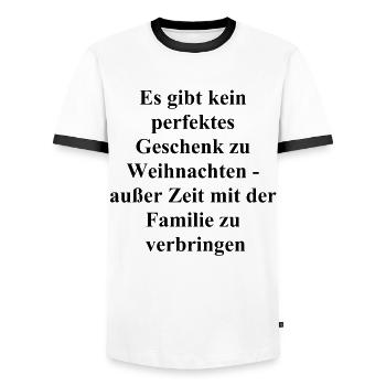 Bonheur domestique - T-shirt contrasté Homme - blanc/noir - Devant - AI Model Female 172 light (172cm) & AI Model Male 178 dark (178cm)