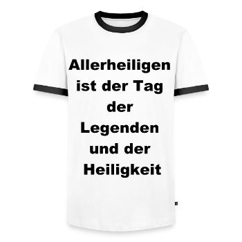 Cadeau pour les amateurs de légendes - T-shirt contrasté Homme - blanc/noir - Devant - AI Model Female 172 light (172cm) & AI Model Male 178 dark (178cm)