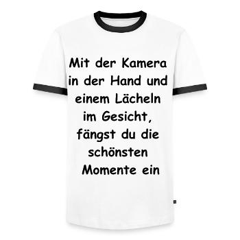 Lustiges Fotograf Geschenk - Männer Kontrast-T-Shirt - Weiß/Schwarz - Vorne - AI Model Female 172 light (172cm) & AI Model Male 178 dark (178cm)