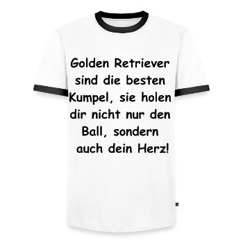 Kumpel-Geschenk - Männer Kontrast-T-Shirt - Weiß/Schwarz - Vorne - AI Model Female 172 light (172cm) & AI Model Male 178 dark (178cm)