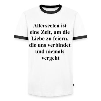Eternal Love Gift - Men's Ringer Shirt - white/black - Front - AI Model Female 172 light (172cm) & AI Model Male 178 dark (178cm)