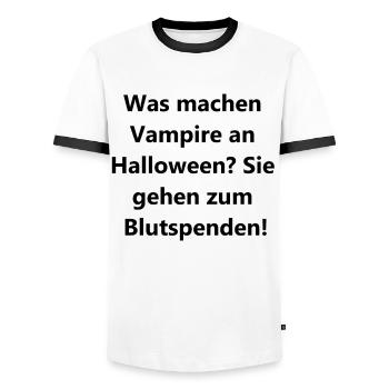 Bloody Gift Set - Men's Ringer Shirt - white/black - Front - AI Model Female 172 light (172cm) & AI Model Male 178 dark (178cm)