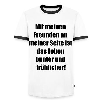 Farbenfrohe Freundschaft - tolles Geschenk - Männer Kontrast-T-Shirt - Weiß/Schwarz - Vorne - AI Model Female 172 light (172cm) & AI Model Male 178 dark (178cm)