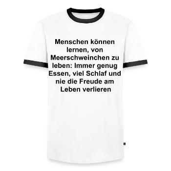 Lustiges Meerschweinchen Geschenk - Männer Kontrast-T-Shirt - Weiß/Schwarz - Vorne - AI Model Female 172 light (172cm) & AI Model Male 178 dark (178cm)
