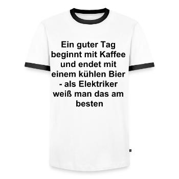 Elektro-Bier-Geschenk für den besten Elektriker - Männer Kontrast-T-Shirt - Weiß/Schwarz - Vorne - AI Model Female 172 light (172cm) & AI Model Male 178 dark (178cm)