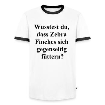 Zebra Finch Liebe Geschenk - Männer Kontrast-T-Shirt - Weiß/Schwarz - Vorne - AI Model Female 172 light (172cm) & AI Model Male 178 dark (178cm)
