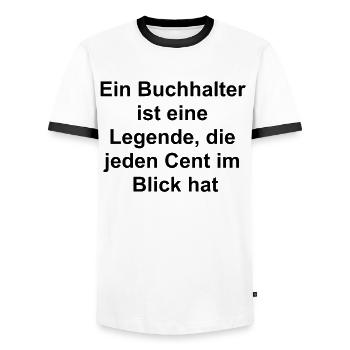 Légendes de chiffres - pour l’expert financier - T-shirt contrasté Homme - blanc/noir - Devant - AI Model Female 172 light (172cm) & AI Model Male 178 dark (178cm)