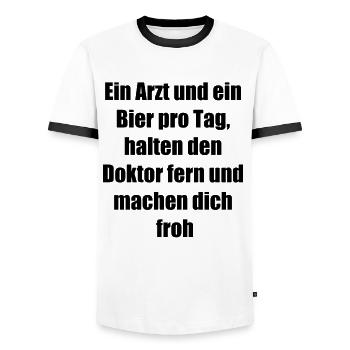 Doktor Fern Geschenk - Männer Kontrast-T-Shirt - Weiß/Schwarz - Vorne - AI Model Female 172 light (172cm) & AI Model Male 178 dark (178cm)