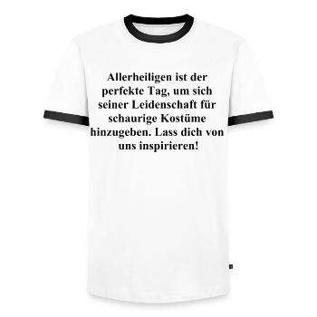 Spooky Gift Set - Men's Ringer Shirt - white/black - Front - AI Model Female 172 light (172cm) & AI Model Male 178 dark (178cm)