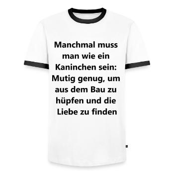Cadeau Brave Heart - T-shirt contrasté Homme - blanc/noir - Devant - AI Model Female 172 light (172cm) & AI Model Male 178 dark (178cm)