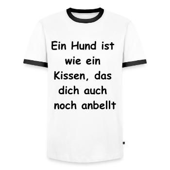 Dog Gift - Men's Ringer Shirt - white/black - Front - AI Model Female 172 light (172cm) & AI Model Male 178 dark (178cm)
