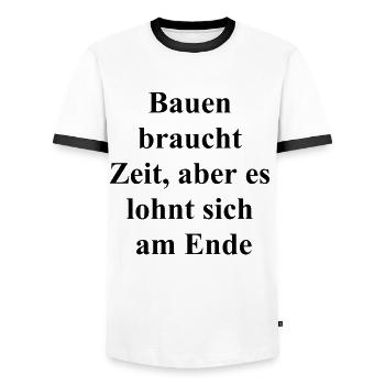 Cadeau pour les travailleurs de la construction - T-shirt contrasté Homme - blanc/noir - Devant - AI Model Female 172 light (172cm) & AI Model Male 178 dark (178cm)