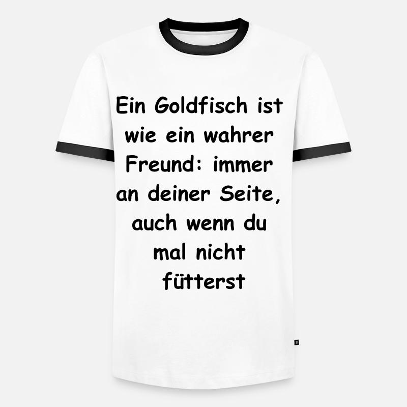 Fischiges Geschenk - Männer Kontrast-T-Shirt - Weiß/Schwarz