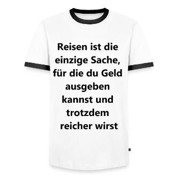 Bon - T-shirt contrasté Homme - blanc/noir - Devant - AI Model Female 172 light (172cm) & AI Model Male 178 dark (178cm)