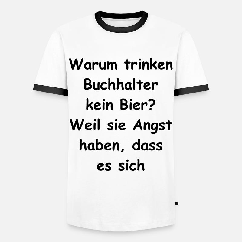 Buchhalter Bier Geschenk - Männer Kontrast-T-Shirt - Weiß/Schwarz