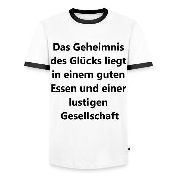 Cookbook Gift Set - Men's Ringer Shirt - white/black - Front - AI Model Female 172 light (172cm) & AI Model Male 178 dark (178cm)