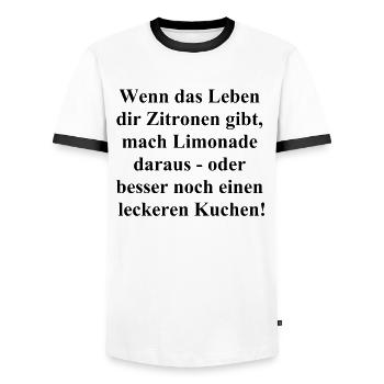 Backmeister Gift Box - Men's Ringer Shirt - white/black - Front - AI Model Female 172 light (172cm) & AI Model Male 178 dark (178cm)