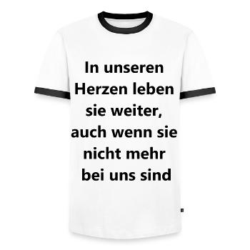 Unforgettable Memory Gift - Men's Ringer Shirt - white/black - Front - AI Model Female 172 light (172cm) & AI Model Male 178 dark (178cm)
