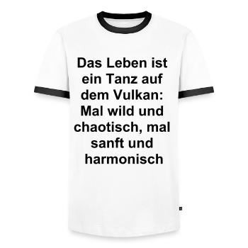 Danser dans la vie - compagnon de tous les danseurs - T-shirt contrasté Homme - blanc/noir - Devant - AI Model Female 172 light (172cm) & AI Model Male 178 dark (178cm)