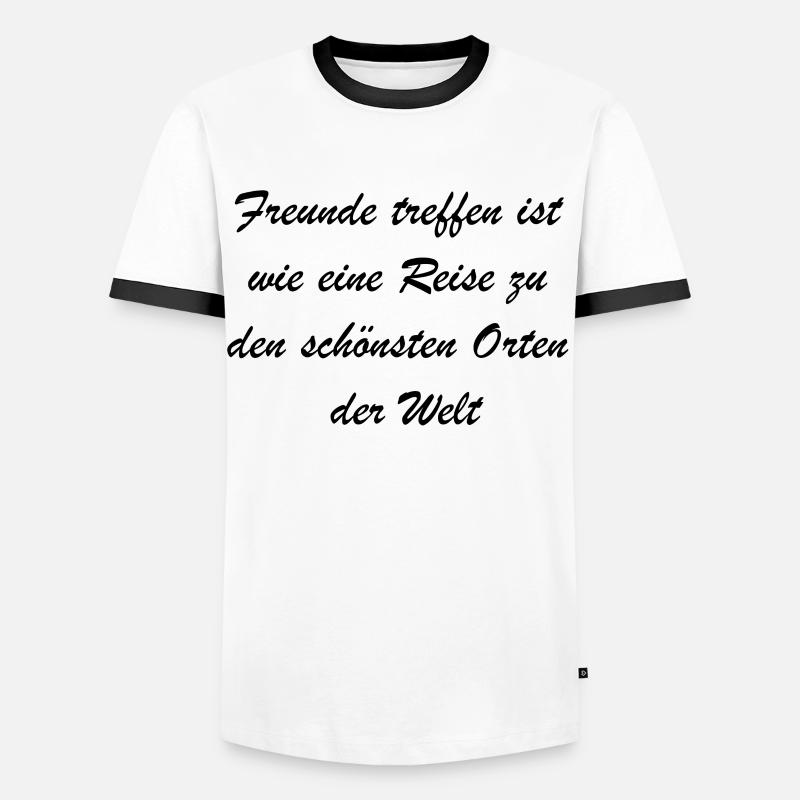 Weltreise der Freundschaft - Männer Kontrast-T-Shirt - Weiß/Schwarz