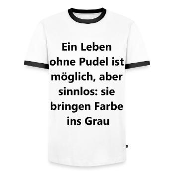 Colorful poodle fun as a gift - Men's Ringer Shirt - white/black - Front - AI Model Female 172 light (172cm) & AI Model Male 178 dark (178cm)