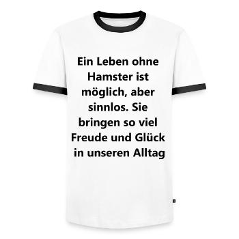 Hamster Happiness Gift Set - Men's Ringer Shirt - white/black - Front - AI Model Female 172 light (172cm) & AI Model Male 178 dark (178cm)