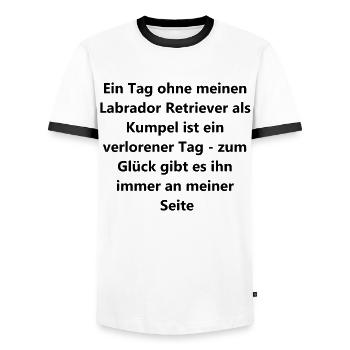 Labrador-Kumpel-Geschenk - Männer Kontrast-T-Shirt - Weiß/Schwarz - Vorne - AI Model Female 172 light (172cm) & AI Model Male 178 dark (178cm)