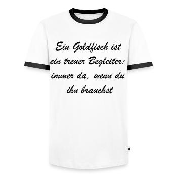Mein Goldfisch und ich - Männer Kontrast-T-Shirt - Weiß/Schwarz - Vorne - AI Model Female 172 light (172cm) & AI Model Male 178 dark (178cm)