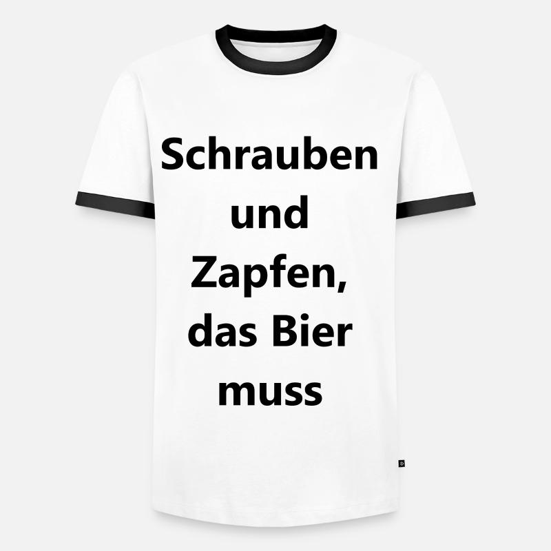 Personalized Workshop Gift - Men's Ringer Shirt - white/black
