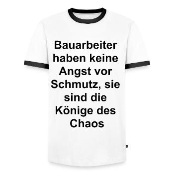 Chaos King Gift - Men's Ringer Shirt - white/black - Front - AI Model Female 172 light (172cm) & AI Model Male 178 dark (178cm)