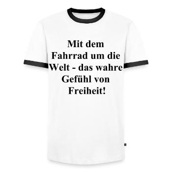 Radler Geschenk - Männer Kontrast-T-Shirt - Weiß/Schwarz - Vorne - AI Model Female 172 light (172cm) & AI Model Male 178 dark (178cm)