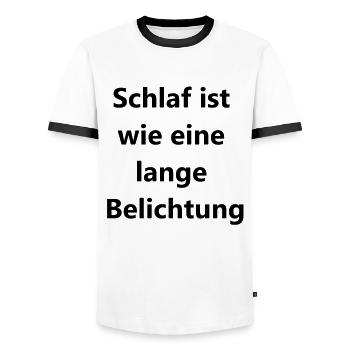 Cadeau de Nuits blanches dans le noir - T-shirt contrasté Homme - blanc/noir - Devant - AI Model Female 172 light (172cm) & AI Model Male 178 dark (178cm)